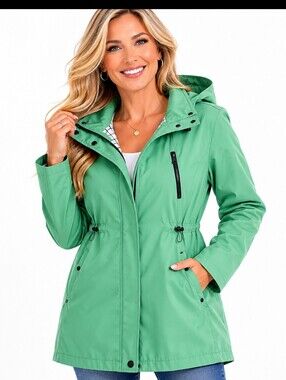 Green Fleet Street Hooded Trench Coat ( SIZE:3X)